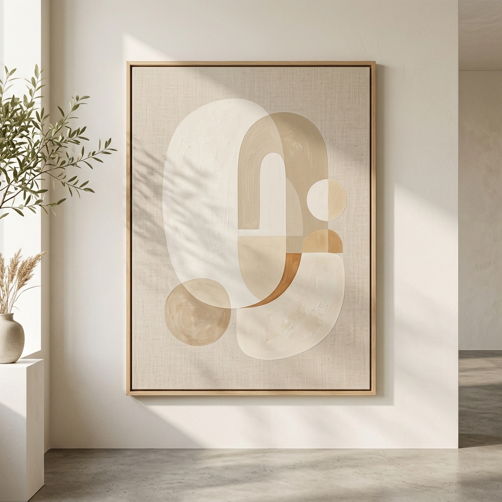 Abstract minimalist gallery artwork representing inner peace