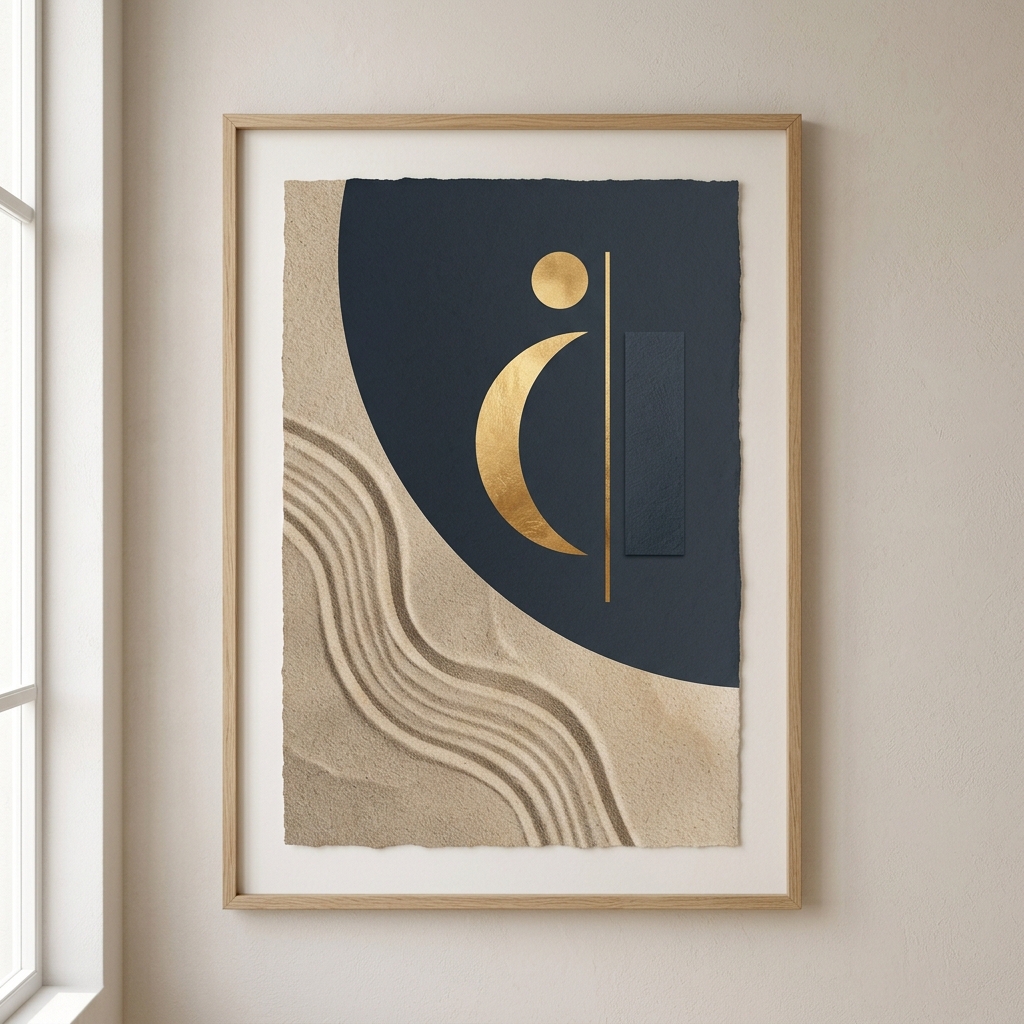 Abstract minimalist artwork representing balance and stability